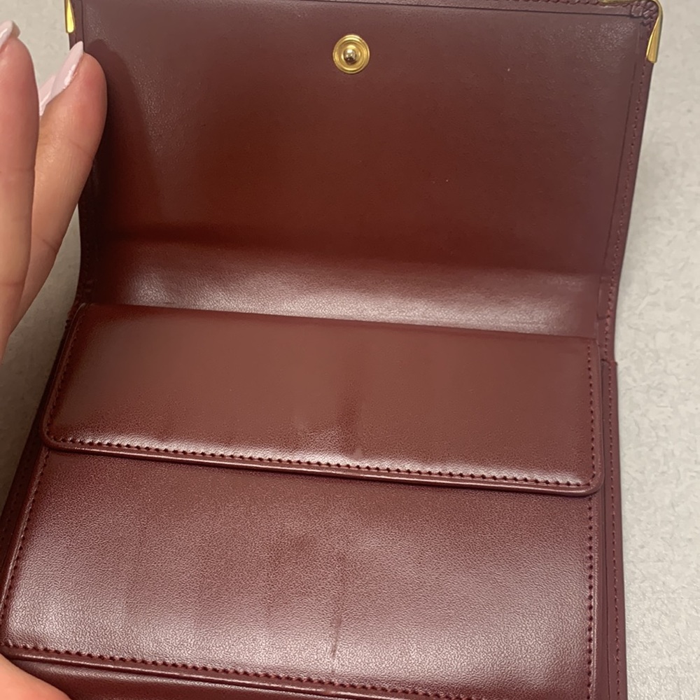 Sold❌AUTHENTIC MUST DE CARTIER TRI-FOLD FRENCH STYLE WALLET BORDEAUX LEATHER - Picture 11 of 17